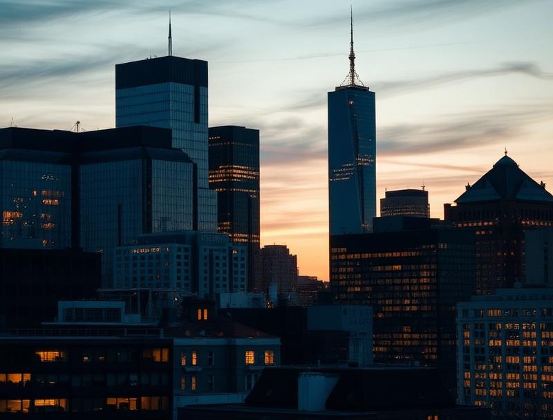 Boston skyline at dusk