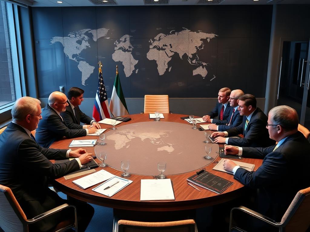 Diplomats and security officials in a roundtable conversation